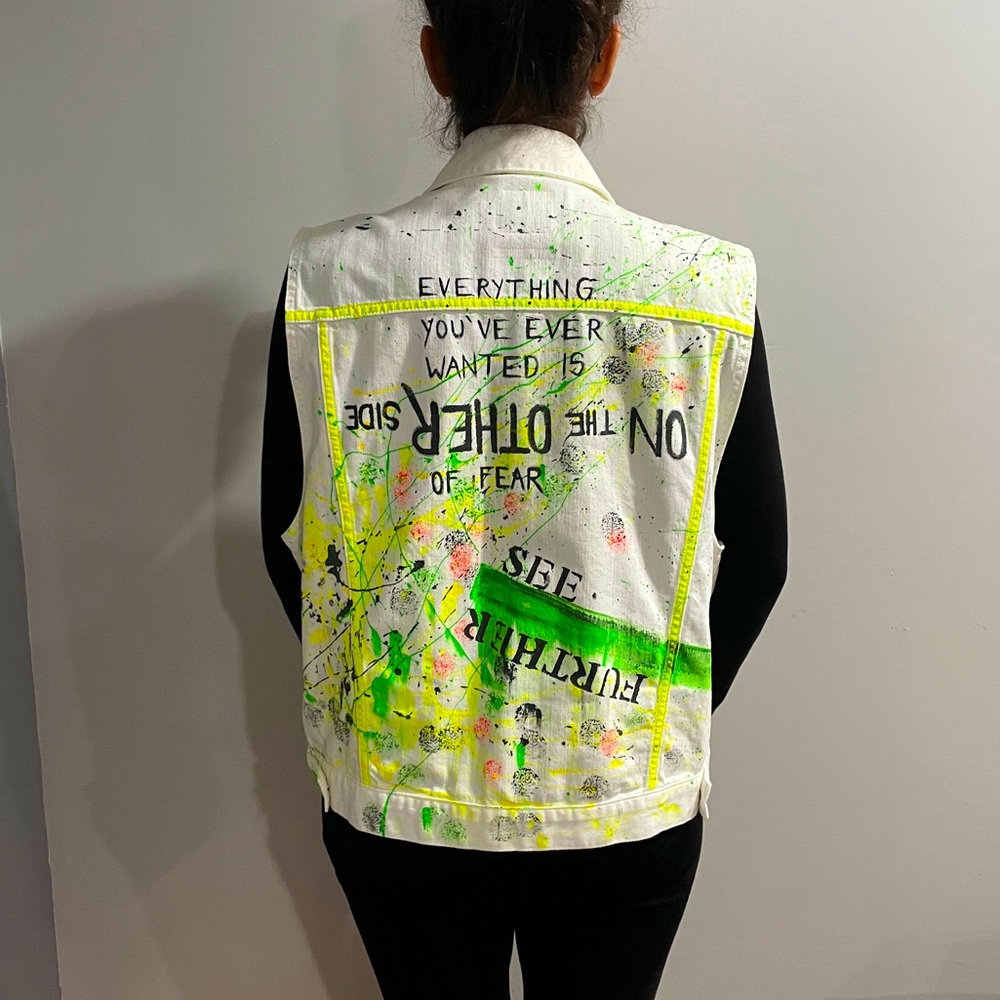 Original HAND PAINTED denim vest